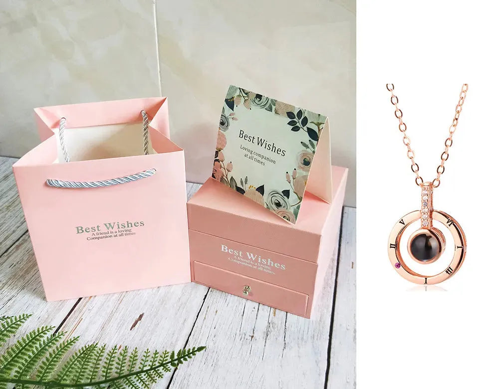Coffret Cadeau Collier Rose, Cadeau Parfait Pour La Saint-Valentin - Bellarte Enchanté Coffret Cadeau Collier Rose, Cadeau Parfait Pour La Saint-Valentin